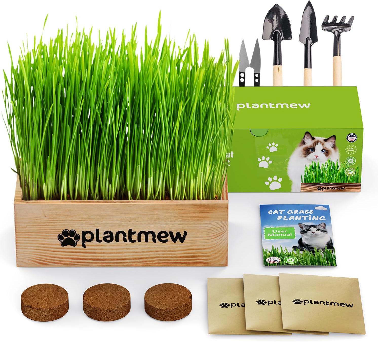 PLANTMEW Organic Cat Grass Kit
