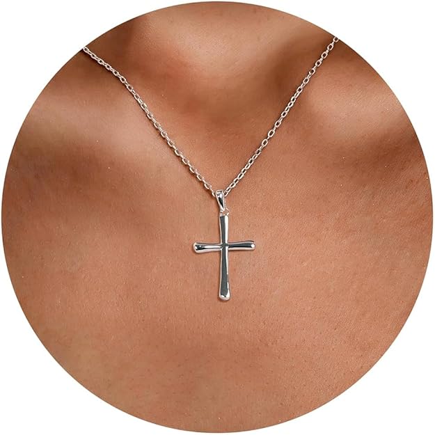 M SHUYUN silver cross necklaces