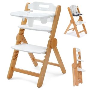 Ezebaby Foldable Wooden High Chair,
